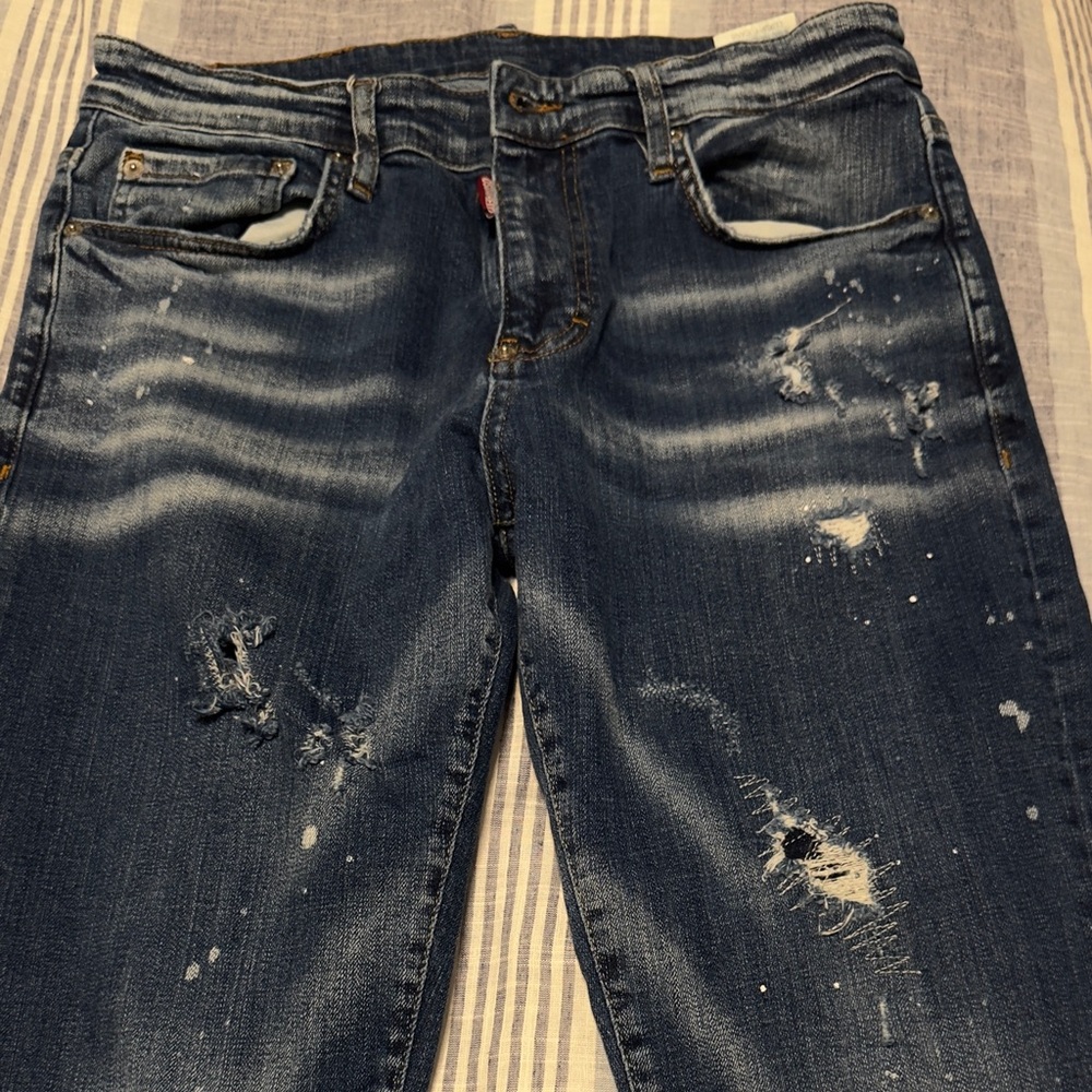 DSQUARED2 Men's Slim Jeans - Distressed Blue